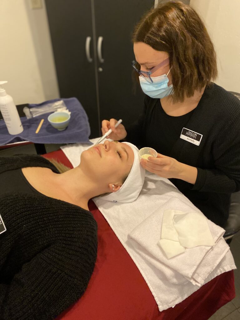 Salon Student Giving Circadia Skincare Line Facial